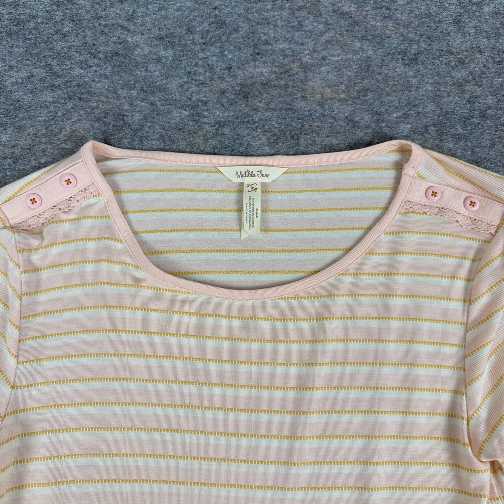 Matilda Jane Dream Chasers True Friend Top Striped Peach Womens Small S - Picture 2 of 10